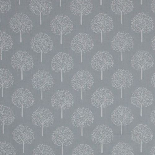 Katoen grijs met witte bomen
