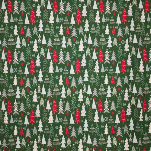 Groene tricot met kerstbomen