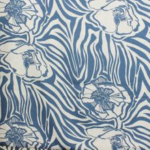 Viscose blauw-wit met zebraprint en bloemen