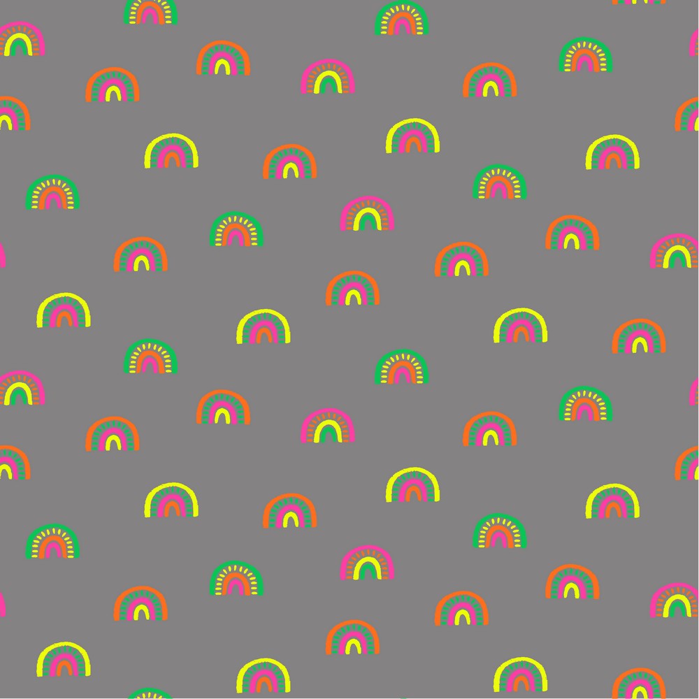 Grijze tricot met neon regenbogen van Poppy