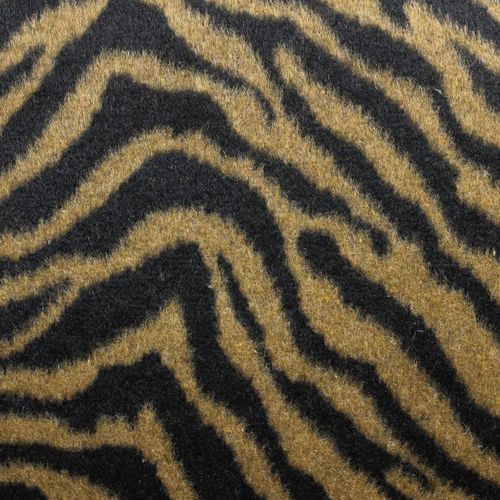 Mantelstof polyester zwart/bruin met tijgerprint - Stitched By You