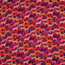 Viscose met luipaarden in rode en paarse tinten 'Wide Colour Range'