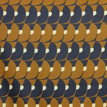 Rekbare polyester bruin met halve cirkels - Knipmode