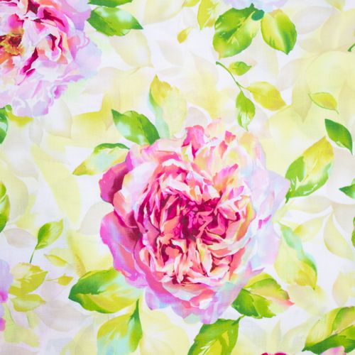 Witte katoen met rozen van 'Michael Miller'