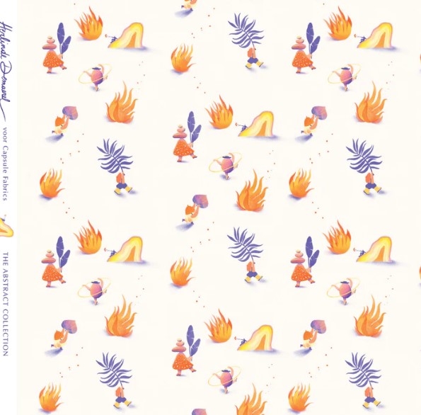 The abstract - French terry fire dancers - Capsule Fabrics