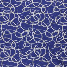Viscose linnen blauw met wit abstract patroon - B* Trendy