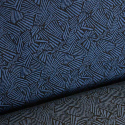 Blue Dark Polyester met Patroon