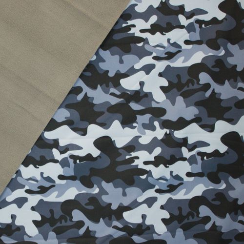 Softshell met camouflageprint in grijstinten