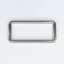 Rechthoekige ring - zilverkleurig - 4 x 1,5 cm