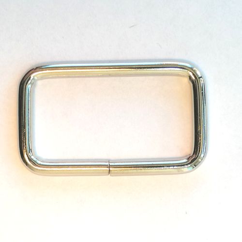 Rechthoekige ring - zilverkleur - 3,8 x 2 cm