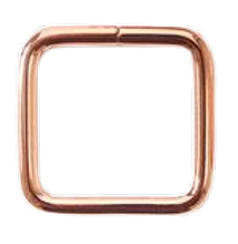 Rechthoekige ring - rosé goud / koper - 20 x 20 mm