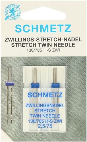 Stretch tweelingnaald - 2,5/75 - 2 stuks - Schmetz