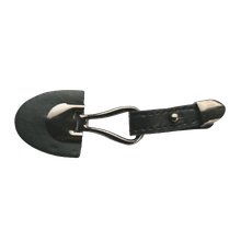 Siersluiting - zwart leder & gun metal sluiting - 10 cm x 3,3 cm