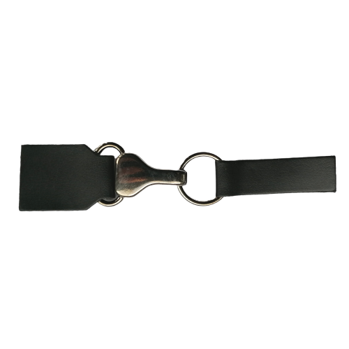 Siersluiting - zwart leder & gun metal sluiting - 14 cm x 3 cm