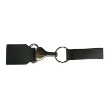 Siersluiting - zwart leder & gun metal sluiting - 14 cm x 3 cm