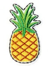 Applicatie - ananas - 3 x 5,5 cm