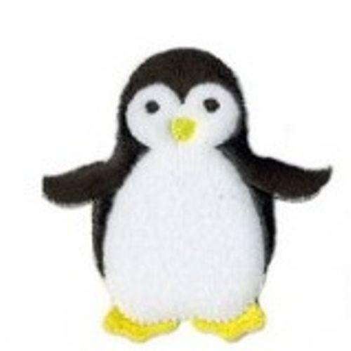 Applicatie - pinguïn - 5 x 5 cm - stoffen van leuven