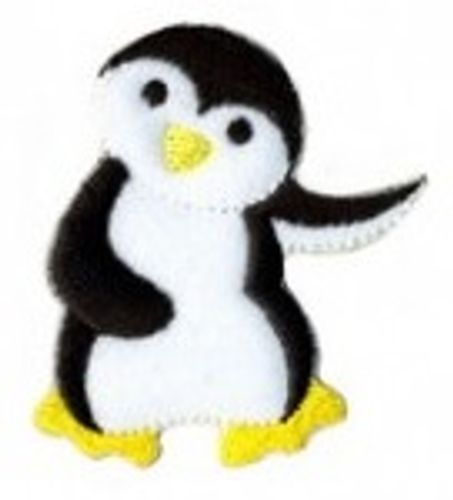 Applicatie - pinguïn - 5 x 4,5 cm - stoffen van leuven