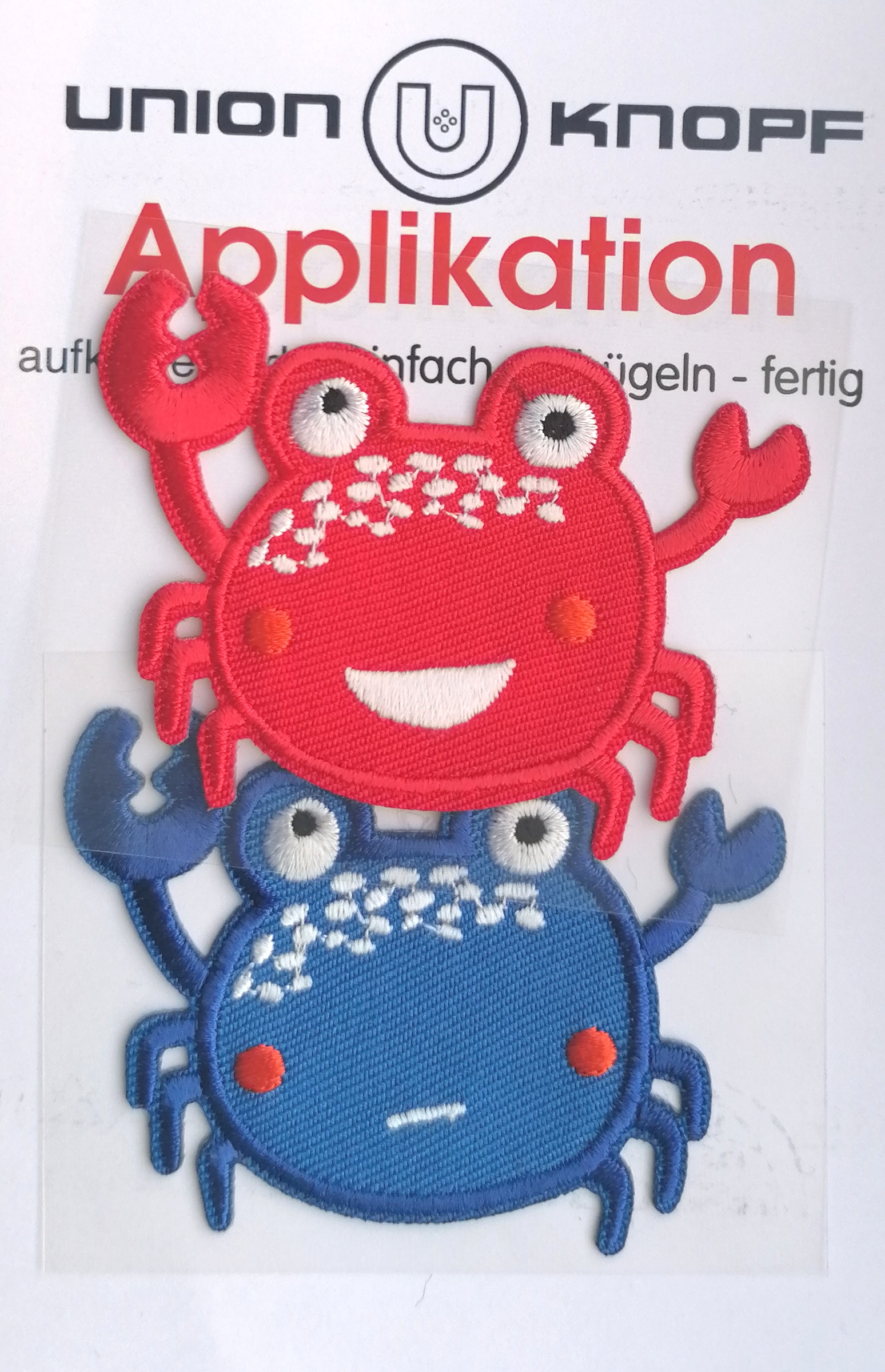 Applicaties - 2 krabben in rood en blauw - 6.8 x 5 cm