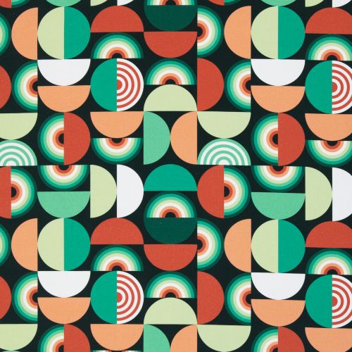 Canvas katoen groen met geometrisch patroon - lycklig design