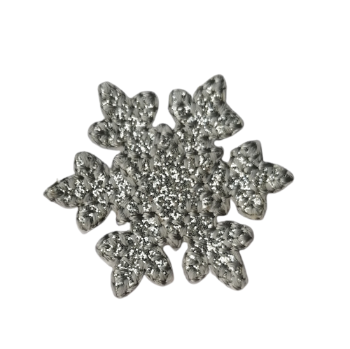 Applicatie - sneeuwvlok zilver glitter - 3,5 cm