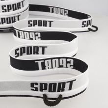 Elastische tailleband met koord met tekst 'sport '- 86 cm - wit