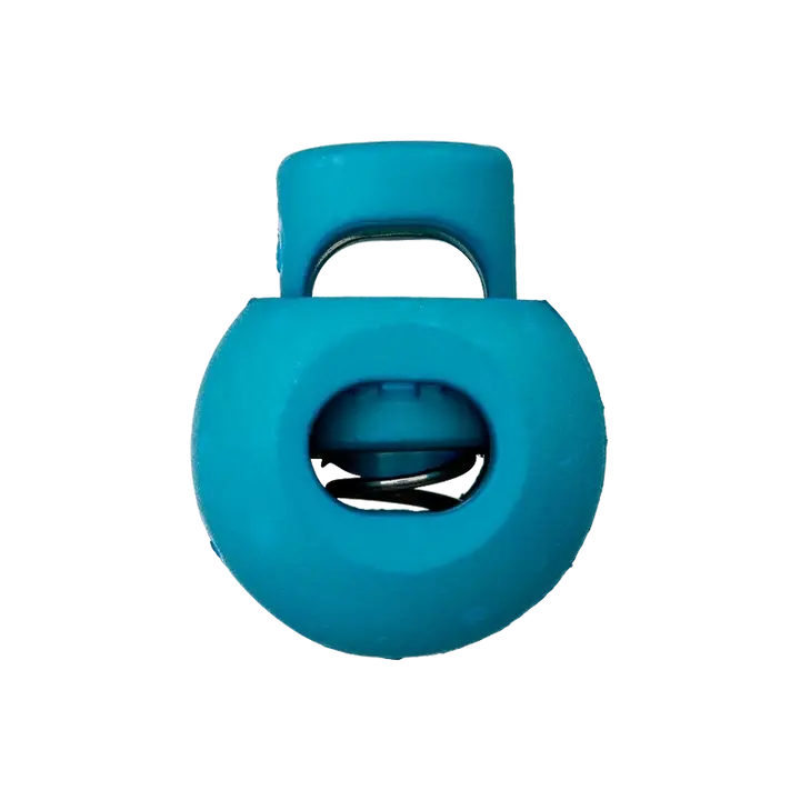 Koordstopper plastic rond 20 mm - turquoise blauw