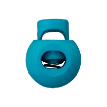 Koordstopper plastic rond 20 mm - turquoise blauw