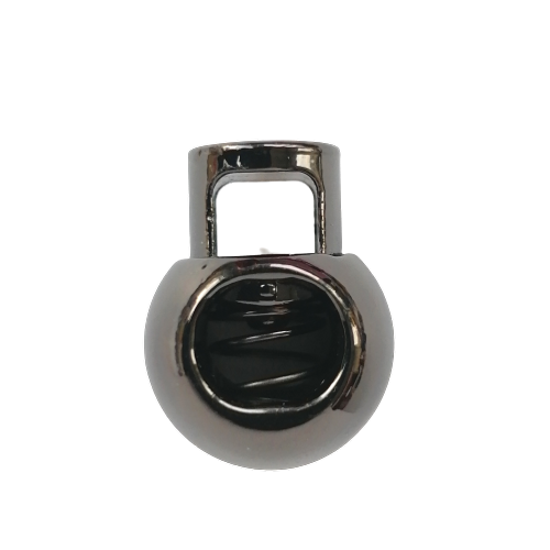 Koordstopper metaal rond 20 mm - gunmetal / zwart zilver - stoffen van leuven