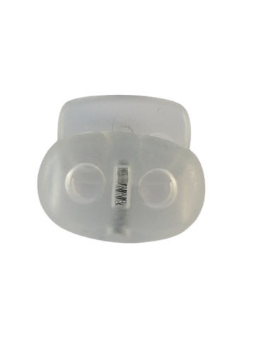 Koordstopper plastic 2 gaten - ovaal 20 mm - transparant - stoffen van leuven