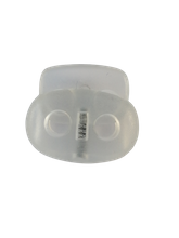 Koordstopper plastic 2 gaten - ovaal 20 mm - transparant