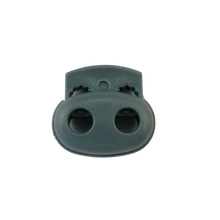 Koordstopper plastic 2 gaten - ovaal 18 mm - grijs