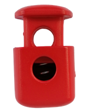 Koordstopper plastic - grote blok 38 mm - rood