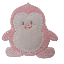 Applicatie - baby roze pinguïn - 7 x 6,5 cm