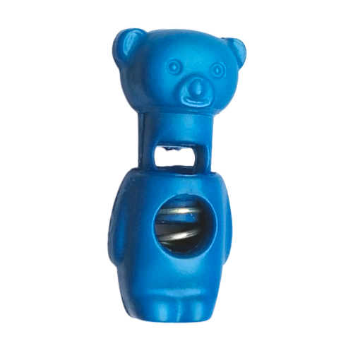 Koordstopper plastic beertje 28 mm - blauw - stoffen van leuven