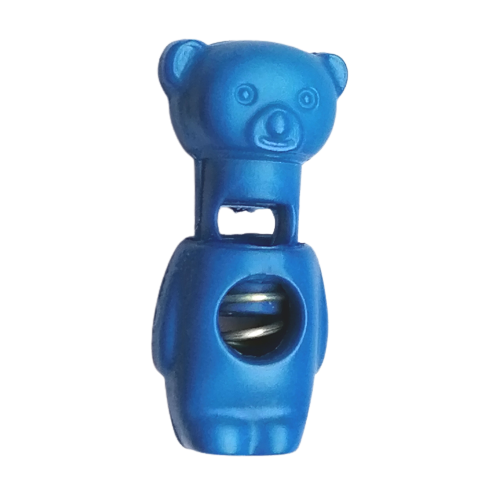 Koordstopper plastic beertje 28 mm - blauw