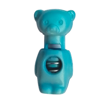Koordstopper plastic beertje 28 mm - turquoise