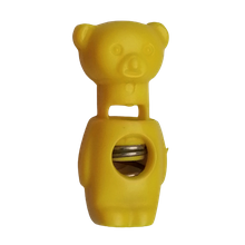 Koordstopper plastic beertje 28 mm - geel