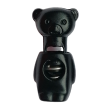 Koordstopper plastic beertje 28 mm - zwart
