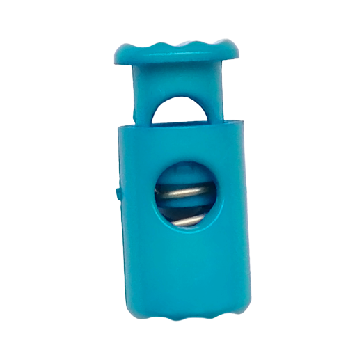 Koordstopper plastic cilinder 20 mm - turquoise - stoffen van leuven