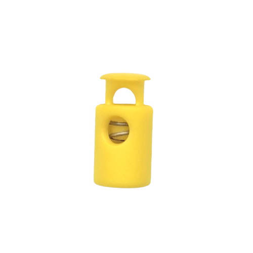 Koordstopper plastic cilinder 14 mm - geel - stoffen van leuven