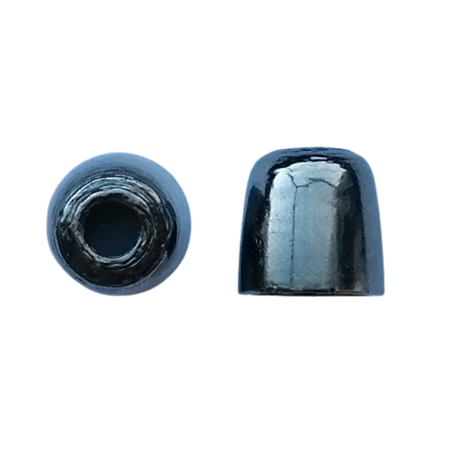 Koord einde metaal 11 mm - kegel gunmetal / zwart zilver (opening 4 mm)