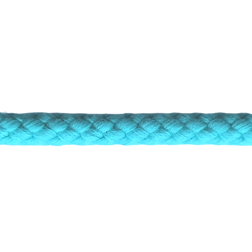Turquoise gevlochten koord - katoen 7 mm - stoffen van leuven