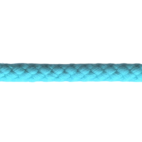 Turquoise gevlochten koord - katoen 7 mm