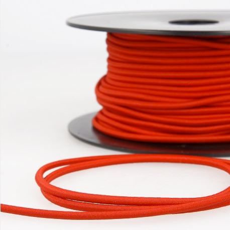 Rond elastisch touw - 3 mm rood