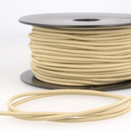 Rond elastisch touw - 3 mm beige