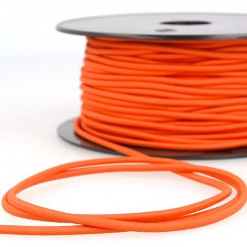 Rond elastisch touw - 3 mm oranje - stoffen van leuven