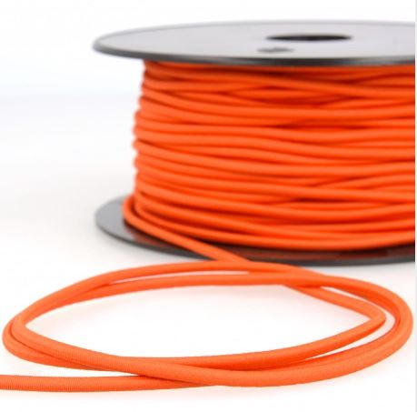 Rond elastisch touw - 3 mm oranje