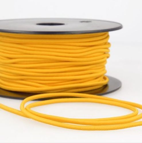Rond elastisch touw - 3 mm geel - stoffen van leuven