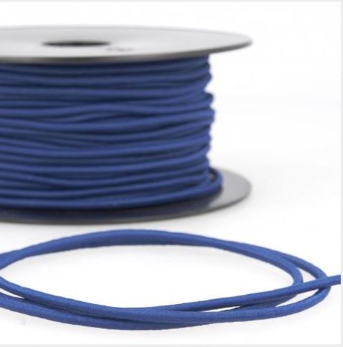 Rond elastisch touw - 3 mm koningsblauw - stoffen van leuven